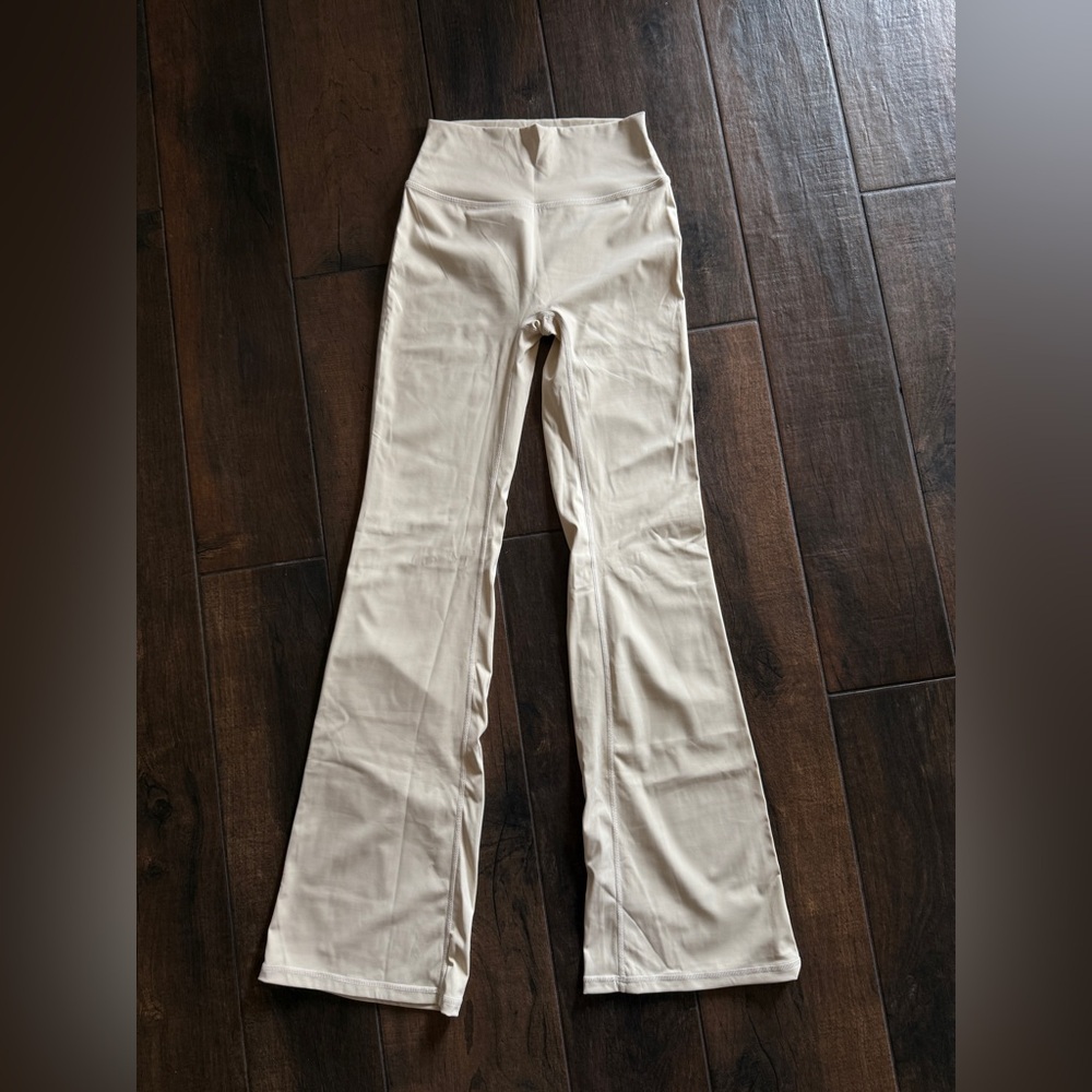 High-Waisted Cream Flare Pants
